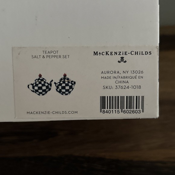 MACKENZIE-CHILDS Teapot Salt and Pepper Shaker Set, Ceramic Salt and Pepper - Picture 4 of 4